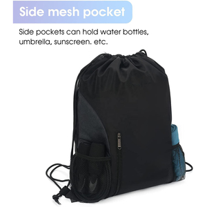 กระเป๋าเป้สะพายหลัง Drawstring กีฬายิมกระสอบแพ็คพร้อมกระเป๋าตาข่าย 2024 กระเป๋าสตริงสําหรับผู้หญิงผู้ชายเด็ก - Product Image 4