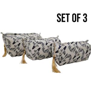 Neceser Ecológico de Algodón Acolchado para Almacenamiento Diario de Maquillaje, Bolsa con Cierre en Tamaños Pequeño, Mediano y Grande para Viajes - Product Image 1