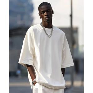 T-shirts 100% coton pour hommes, coupe ample, manches tombantes, col rond, t-shirt décontracté pour hommes avec tissu de haute qualité - Product Image 1