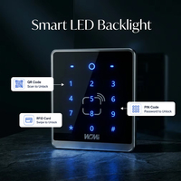 Lecteur de contrôle d'accès WCMI OEM ODM avec code QR, carte RFID et clavier à code pour bureaux, hôtels, appartements, tourniquets et ascenseurs