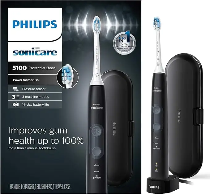 Philips Sonicare expertclean 7500, bàn chải đánh răng điện có thể sạc lại, màu đen