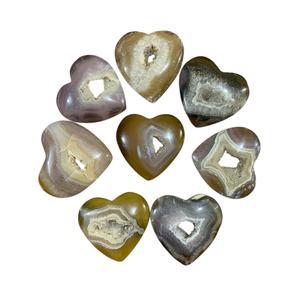 Cœur d'Agate du Timor Druzy, Cœur de Cristal d'Agate Naturelle, Pierre Druzy Scintillante, Minéral de Collection - Product Image 3