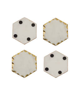 Modern Handcrafted Stone <b>Coasters</b> with Gold Border <b>for</b> <b>Drinks</b> Made In India in Low Price - Product Image 4