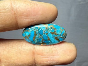 AAA + พลอยทรงหลวมขนาดรูปไข่ทำจากทองแดงสีฟ้า12X24เทอร์ควอยซ์ - Product Image 5