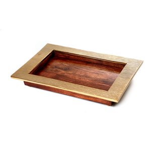 Plateau en aluminium de forme rectangulaire de qualité supérieure Design de luxe pour hôtel et mariage Collations et desserts Plateau de service Plateau - Product Image 4