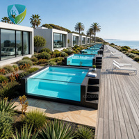Piscine Conteneur Moderne de 40 pieds en Fibre de Verre Hors Sol, Unité Professionnelle Haut de Gamme pour Projets Hôteliers et de Complexes de Vacances