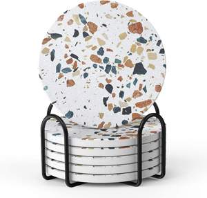 Wooden <b>Coasters</b> for <b>Drinks</b> Natural Wood <b>Drink</b> <b>Coasters</b> Set with Holder for Modern Home Decor <b>Coasters</b> for Coffee Table 2023 - Product Image 3