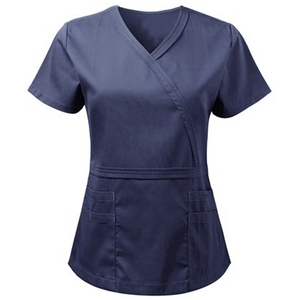 Uniforme de gommage tricoté de couleur personnalisée solide, ensembles de costume, gommages médicaux confortables pour femmes, hôpital d'été - Product Image 3