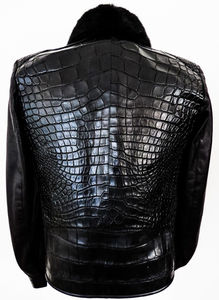 แจ็กเก็ตสำหรับผู้ชายใหม่ลำลองปรับแต่งได้แบบตั้งได้ระบายอากาศได้จระเข้ชุบลายนูนแท้สำหรับฤดูหนาว - Product Image 3