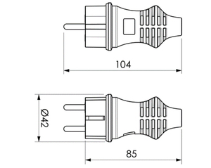 Connettore aereo in gomma con doppio sistema di messa a terra e morsetto per cavo girevole IP44 (con base) (Solera 5706C) - Product Image 2