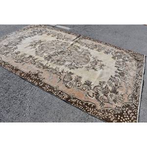 Alfombra clásica marrón beige 6,3x10,3 pies alfombras turcas - Product Image 2