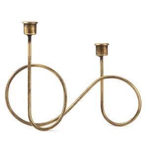 Aluminium Handmade Two-Candle Holder Decorative Metal <b>Candelabra</b> Unique Table Centerpiece Modern Geometric Home Decoration - Product Image 2