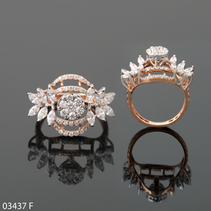 แหวนแต่งงานสำหรับผู้หญิงสีโรสโกลด์กระชับพร้อมสำหรับปาร์ตี้ทอง14K/18K - Product Image 5