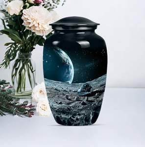 Vue de l'espace Urne funéraire Grande crémation commémorative pour les cendres humaines Urnes funéraires pour la forêt Urne noire Taille personnalisée - Product Image 3