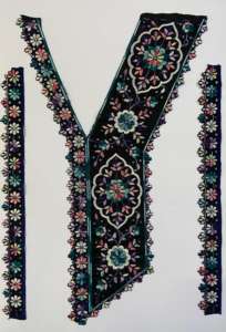 Exquisitos diseños de escote bordados, bordados artesanales personalizados para marcas de moda y fabricantes de ropa hechos en la India 100% - Product Image 2