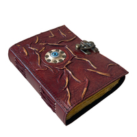Antikes Augen buch des Zaubers Echtes Leder Journal Deckle Edge Papier Grimoire Journal Vintage Buch des Schattens Blank Spell Notebook