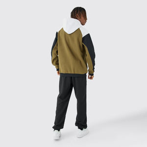 เสื้อฮู้ดสวมหัวปักโลโก้ของผู้ชายผ้าขนแกะคุณภาพสูงเย็บลูกปัดบล็อกสีสไตล์ฤดูหนาว - Product Image 2