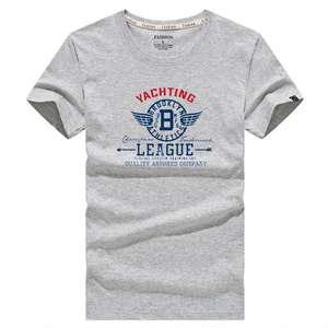 Logo personnalisé, concepteur d'écran en coton, poids lourd, séchage rapide, confortable, doux, col rond, impression unie, recadrée, t-shirt pour hommes - Product Image 1