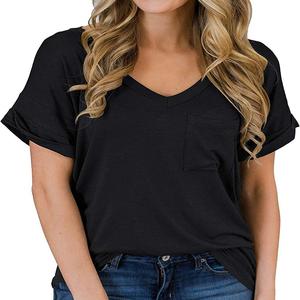 T-Shirt à manches courtes pour femmes, haut en coton tricoté, haut court de Fitness, OEM, bas prix, fournisseur exclusif - Product Image 4