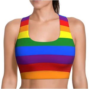 Soutien-gorge de sport tendance pour femme, coloré, doux, extensible, imprimé, pour la gym, l'entraînement et le fitness, vêtements de sport élégants pour femme - Product Image 1