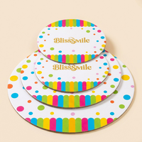 Base de Cartón para Pastel con Logotipo Personalizado, Colorida, de 10 Pulgadas, Resistente a la Grasa, para Fiestas de Cumpleaños