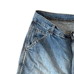 2025 New Premium Quality Custom High Baggy 100% Cotton Mid Waist Summer Casual Button Man's <b>Denim</b> Shorts with Straight Style - Product Image 3