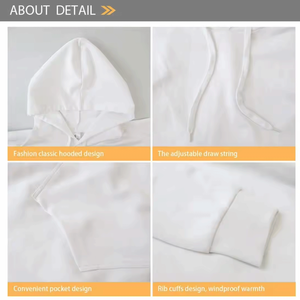 Sudadera con capucha de lana de tamaño XS de invierno para hombre de diseño personalizado 100% algodón transpirable servicio OEM para impresión por sublimación teñido liso - Product Image 4