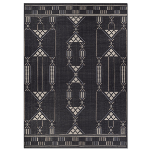 พรมขนสัตว์ลายเรียบสีเทาและสีดำแบบเบดูอิน ลายเรขาคณิตสำหรับตกแต่งบ้าน-SDWL-905 - Product Image 1