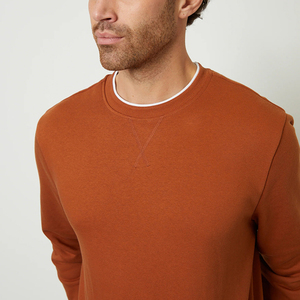 Men's Premium Quality Custom Fleece Crewneck Sweatshirt Unisex Sizing 100% Cotton <b>Burgundy</b> Ribbed Cuffs Hem Solid OEM Winter - Product Image 4