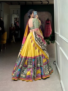 FashionHarbour taux de gros Tussar soie Bollywood Style Lehenga Choli avec Dupatta vêtements d'hiver traditionnels pour les fêtes - Product Image 5