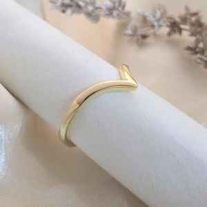 แหวนเชฟรอน วี ดีไซน์เครื่องประดับแฟชั่นที่มีสไตล์สำหรับผู้หญิงสวมใส่ทุกวันของขวัญสไตล์โมเดิร์นมินิมอลอุปกรณ์เสริมอินเทรนด์ - Product Image 5