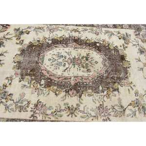 พรมขนสัตว์8.5ft สีเบจสีน้ำตาลคลาสสิกขนาด4.9 x ดีไซน์แบบเย็บปะติดปะต่อกันแบบตุรกีสำหรับห้องนั่งเล่นห้องนอนห้องโถงทำจากยางทรงสี่เหลี่ยม - Product Image 5