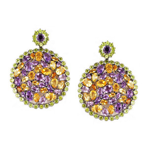 Hot Popular Sterling 925 Silver iolite Gemstone CZ Stud pendientes para mujeres compromiso regalo de boda joyería - Product Image 5