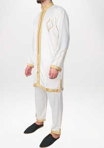 Ensemble de 2 thobes marocains brodés pour hommes, vêtements traditionnels d'été de qualité supérieure, élégants, confortables, modernes, ethniques, au crochet - Product Image 3