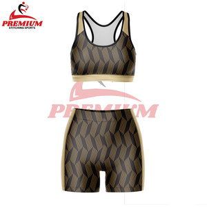 Sujetador deportivo de bloque de color para mujer recién llegado con pantalones cortos camiseta sin mangas transpirable con sujetador incorporado - Product Image 6