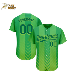 Personalizado sublimado verde de alta calidad al por mayor de equipos juveniles de impresión deportes béisbol uniforme Jersey hombres mujeres niños camisetas de Softbol - Product Image 1