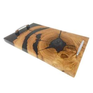 Produit de vente chaud plateau de service en bois de finition en résine pour les collations sur mesure en bois/plats de service sucrés plateau en résine - Product Image 3