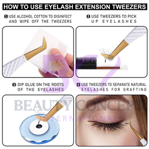 Vente en gros de pinces à greffer antidérapantes faciles à utiliser avec pointe en fibre à forte adhérence pour extensions de cils Nouveau type pointu - Product Image 6