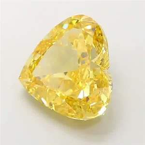 Diamant de laboratoire de couleur jaune fantaisie, taille cœur, 1 carat, clarté VS VVS, CVD HPHT, certifié IGI, prix de gros - Product Image 3
