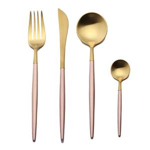 Ensemble de couverts en acier inoxydable martelé de style vintage, couverts dorés pour servir dans les hôtels et les restaurants, ensemble de couverts à sublimation - Product Image 1