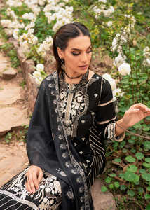 Indian Pakistani <b>Designer</b> Solid <b>Cotton</b> <b>Salwar</b> <b>Kameez</b> Suit for Women Black Ready-to-Wear <b>Lace</b> Sequin Button 3PCS Dress Including - Product Image 2