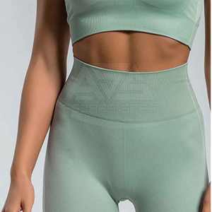 Nouvel arrivage d'entraînement sur mesure Ensemble de yoga pour femmes Meilleur prix Ensemble de yoga en matériau solide à bas quantité minimale de commande - Product Image 3