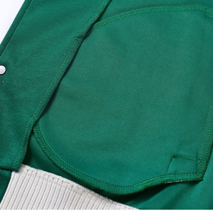 Veste de baseball unisexe en gros, marine/blanc, rayures contrastées, fermeture à boutons pression, logo OEM, veste de baseball unisexe - Product Image 6