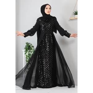 Vestido de Noche Sencillo con Corte en A, Detalle de Volantes, Cintura Imperio, Mangas Cortas, Estampado Floral de Encaje, Largo Maxi hasta el Suelo para Fiesta, Talla XL - Product Image 3