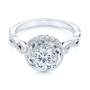 Hot Selling Custom Bridal Vintage Cut Moissanite Engagement Ring GRA <b>Cluster</b> Design High Quality Yellow Gold Daily Wear Wedding - Product Image 5