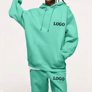 Conjunto de Sudadera con capucha y pantalones informales personalizados para hombre y mujer, chándal de jogging con patrón sólido, sudaderas para invierno - Product Image 2