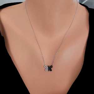 Collier papillon en argent sterling 925 plaqué or, style tendance, cadeau idéal - Product Image 1