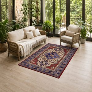 Tapis RUGS DEPOT LXDP-0272, vente en gros, rouge bordeaux, tapis traditionnel oriental imprimé numériquement, lavable en machine, chenille, antidérapant - Product Image 6