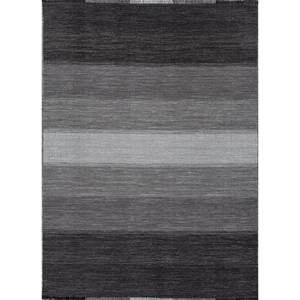 Tapis en laine rayés Tesoro gris et noir, tissés à la main pour usage domestique - Phwl-266 - Product Image 1