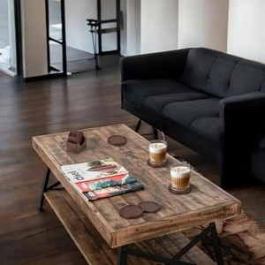 Dessous de verre en noyer Dessous de verre en bois avec support et ensemble de bâtons de café en bois Sous-verres en bois naturel de qualité supérieure pour boissons chaudes et froides - Product Image 3